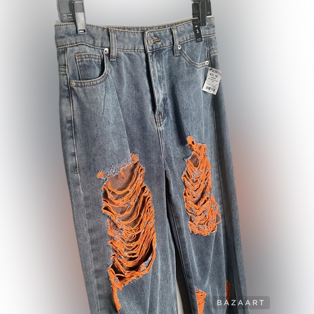 Distressed jeans